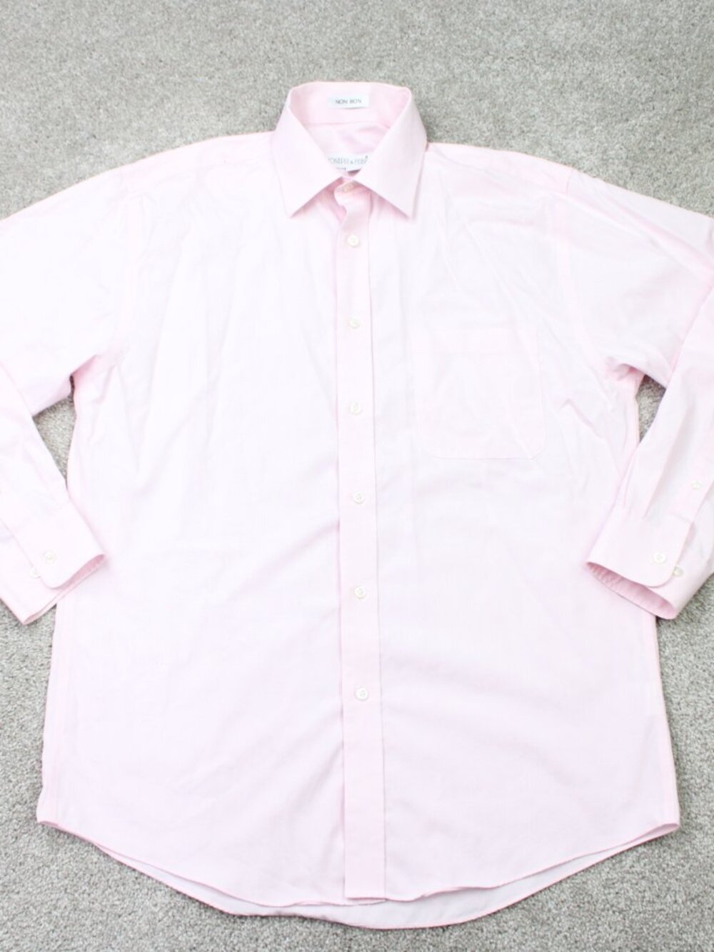 Joseph & Feiss Shirt Mens 15 1/2, 32/33 Pink Non-Iron 100% Cotton Long Sleeve